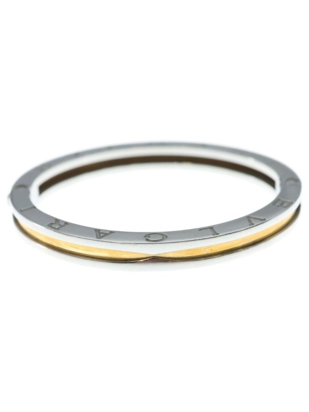 Bvlgari B.zero1 Bracelet Bangle 18k Yellow Gold Stainless Steel Silver